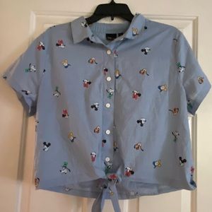 Disney Multi-Character Crop Top -Size Large